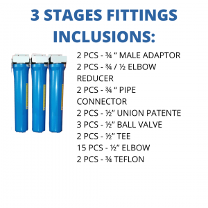 3 Stages Water Filter PVC Fittings Accessories for Water Filter Installation / Water Filtration / Water Filter / Laundry Filter / Water Station Filter