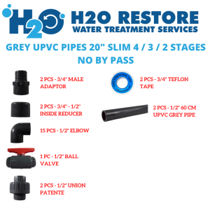 4 / 3 / 2 Stages No Bypass Water Filter Grey PVC Fittings Accessories for Water Filter Installation / Water Filtration / Water Filter / Laundry Filter / Water Station Filter / Grey Fittings Only
