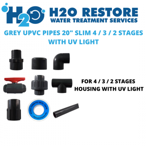 4 / 3 / 2 Stages with UV Light Water Filter Grey PVC Fittings Accessories for Water Filter Installation / Water Filtration / Water Filter / Laundry Filter / Water Station Filter / Grey Fittings Only