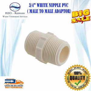 1 pc of 3/4" Male to Male White Nipple Ideal for Water Filter Housing Connection