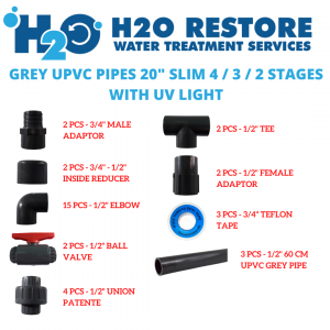 4 / 3 / 2 Stages with UV Light Water Filter Grey PVC Fittings Accessories for Water Filter Installation / Water Filtration / Water Filter / Laundry Filter / Water Station Filter / Grey Fittings Only